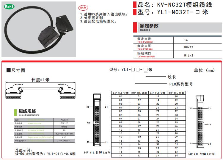 KEYENCE基恩士KV-NC32T模组缆线