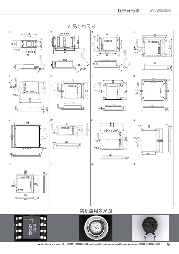 面光源尺寸选型